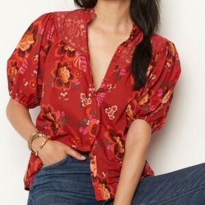 Farm Rio Anthropologie Giustina Lace Blouse
